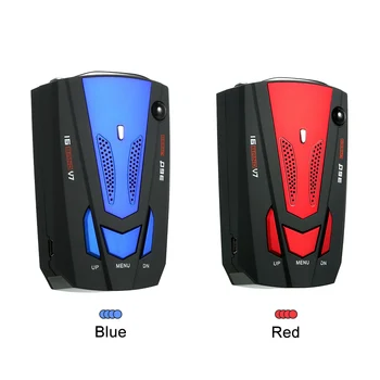 

Hot Car Vehicle Radar Detector Speed Control Detector V7 Speed Voice Alert Warning Device Blue Russia / English