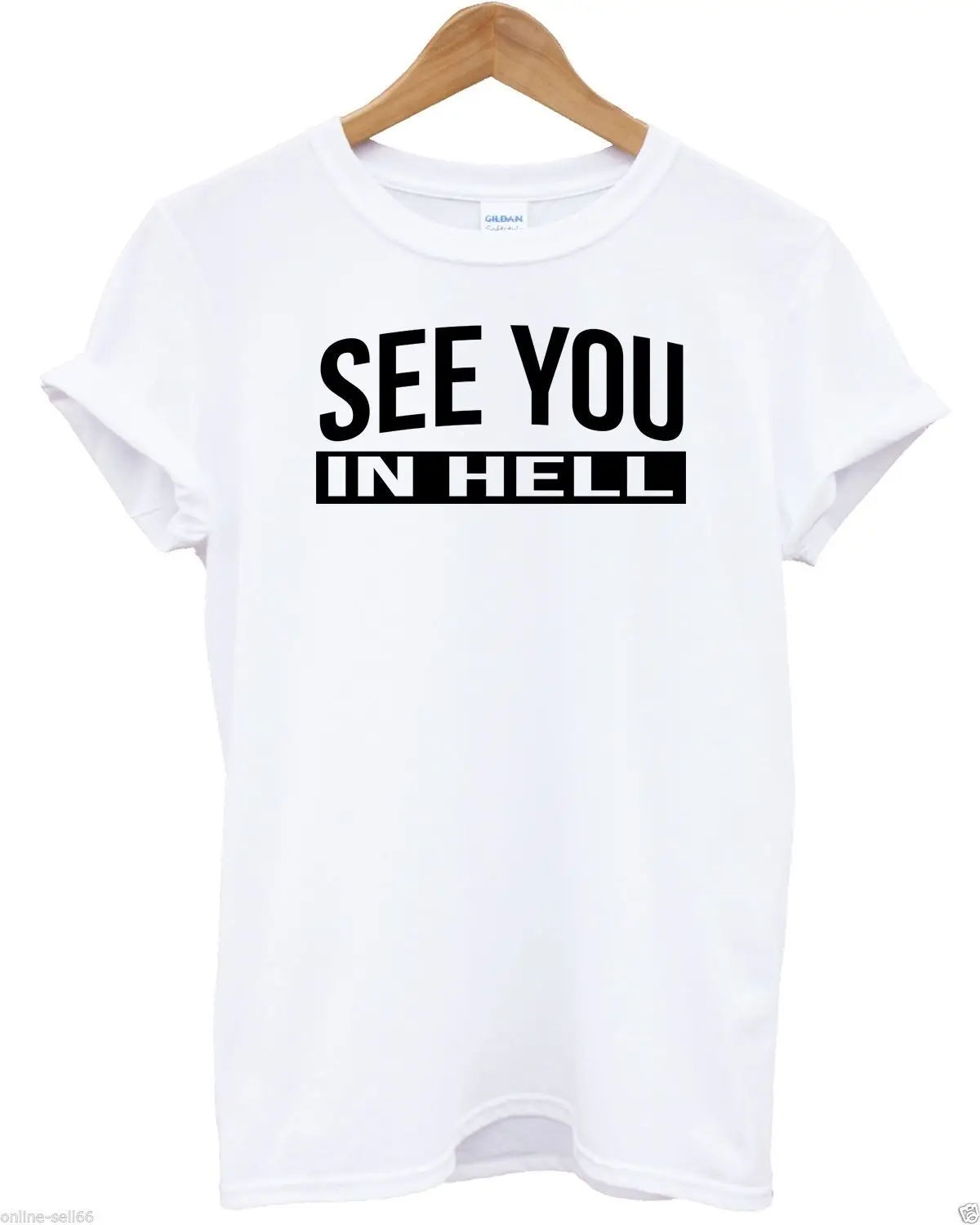 See You In Hell Футболка стильная надпись футболка с изображением сообщения Топ