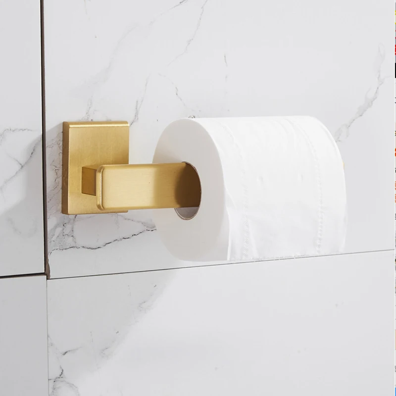 paper holder Набор аксессуаров для ванной комнаты, матовый золотой держатель для полотенец, держатель для бумаги, держатель для полотенец, угловая полка, держатель для туалетной щетки, крючки, аксессуары для ванной комнаты - Цвет: paper holder