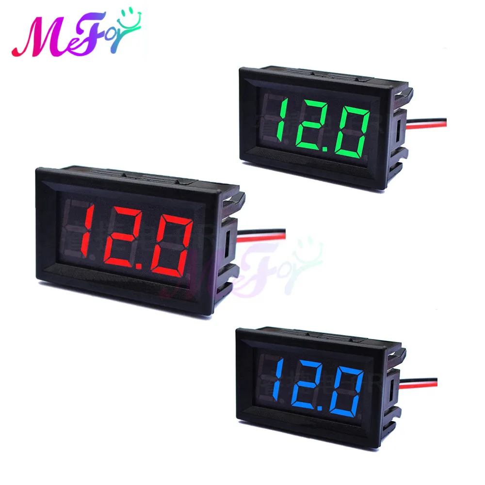 

0.56" LED Display Digital Mini Voltmeter Ammeter DC 30V 100V Panel Amp Volt Voltage Current Meter Tester Detector 3 Cable