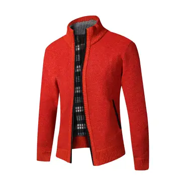 

Men's Male Stand Collar Cardigan Jacket Coat Outwear Clothes Clothing Autumn Winter M-3XL Plus Size Zipper Knitwear Sweaters