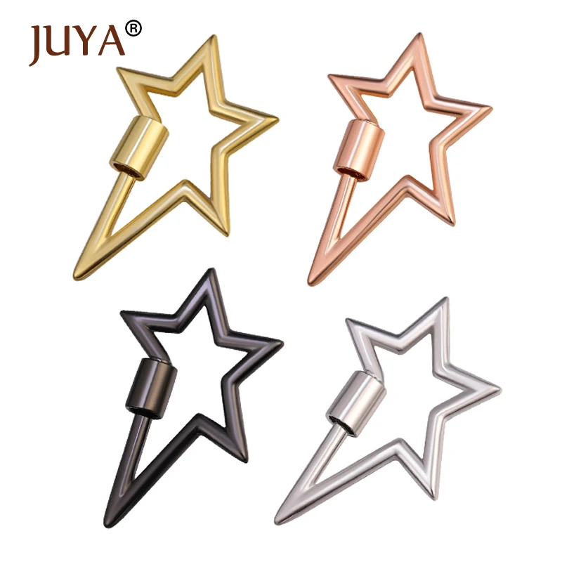 

Juya Jewelry Making Star Spiral Clasps Trendy Popular Chain Pedant Connectors for DIY Necklace Bracelets Hand Made Accessories