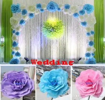 

30CM (12") Big Foam Rose Flower For Wedding Stage Background Door Decorative Flower Party Decoration Supplies 5 Colors