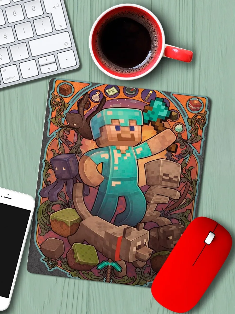 Mouse pad with print game Minecraft 5937 in Mat mouse PC computer mouse