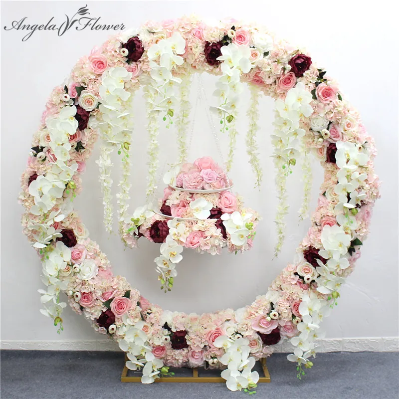 1,2 м/1,5 м/2 м/2,4 м boda anillo de hierro estante flor искусственный Pared Soporte pinta de la boda Fondo decoracion de