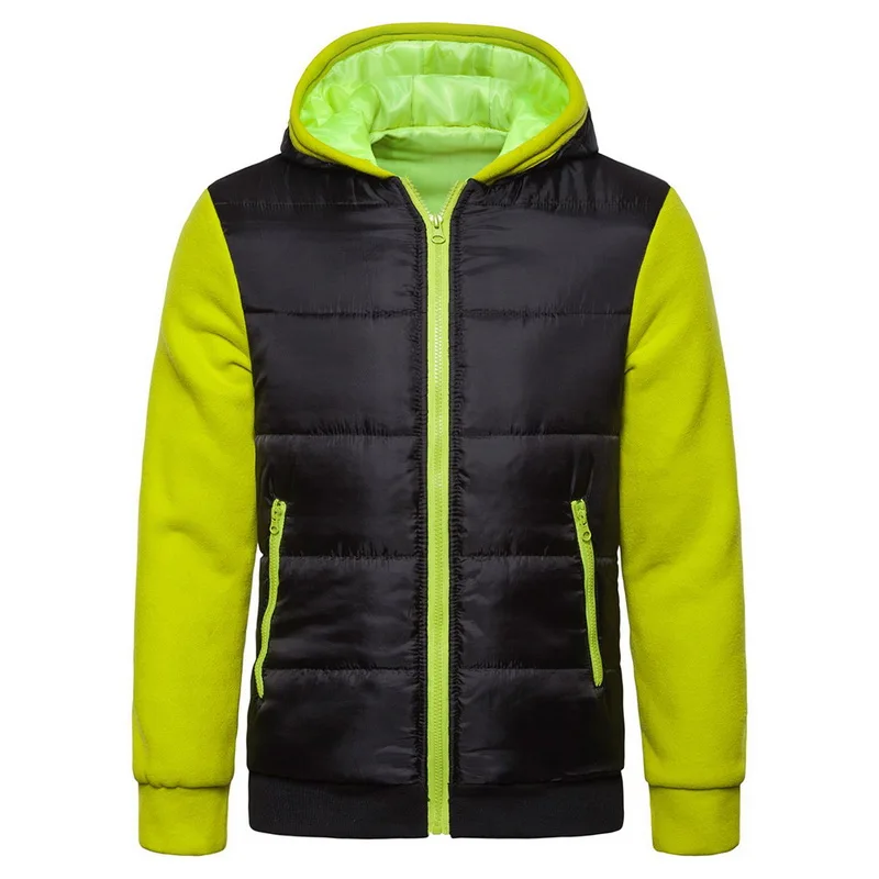 CYSINCOS, мужская зимняя куртка, пальто, качественная, с хлопковой подкладкой, с капюшоном, ватная, толстая, теплая, верхняя одежда, повседневная, пэчворк, мужские парки, XL-4XL - Цвет: green