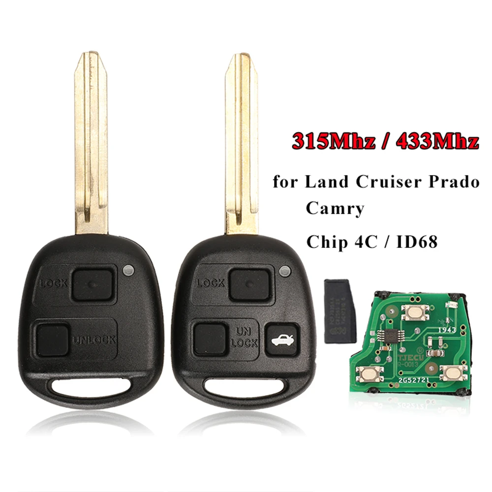 Chiave auto remota Keyforkess con Chip 4D67/4D68/4C per Toyota Camry Land crusore 120 Prado 2/3 pulsanti 315MHz 433MHz chiavi TOY43 - H58a8c2ee5c3541e9ad958e4d9f4a587ad
