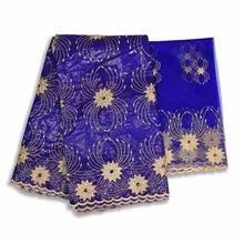 Высокое качество Базен getzner последний дизайн шампунь Базен riche ткань синий африканский Базен с тюлем кружева