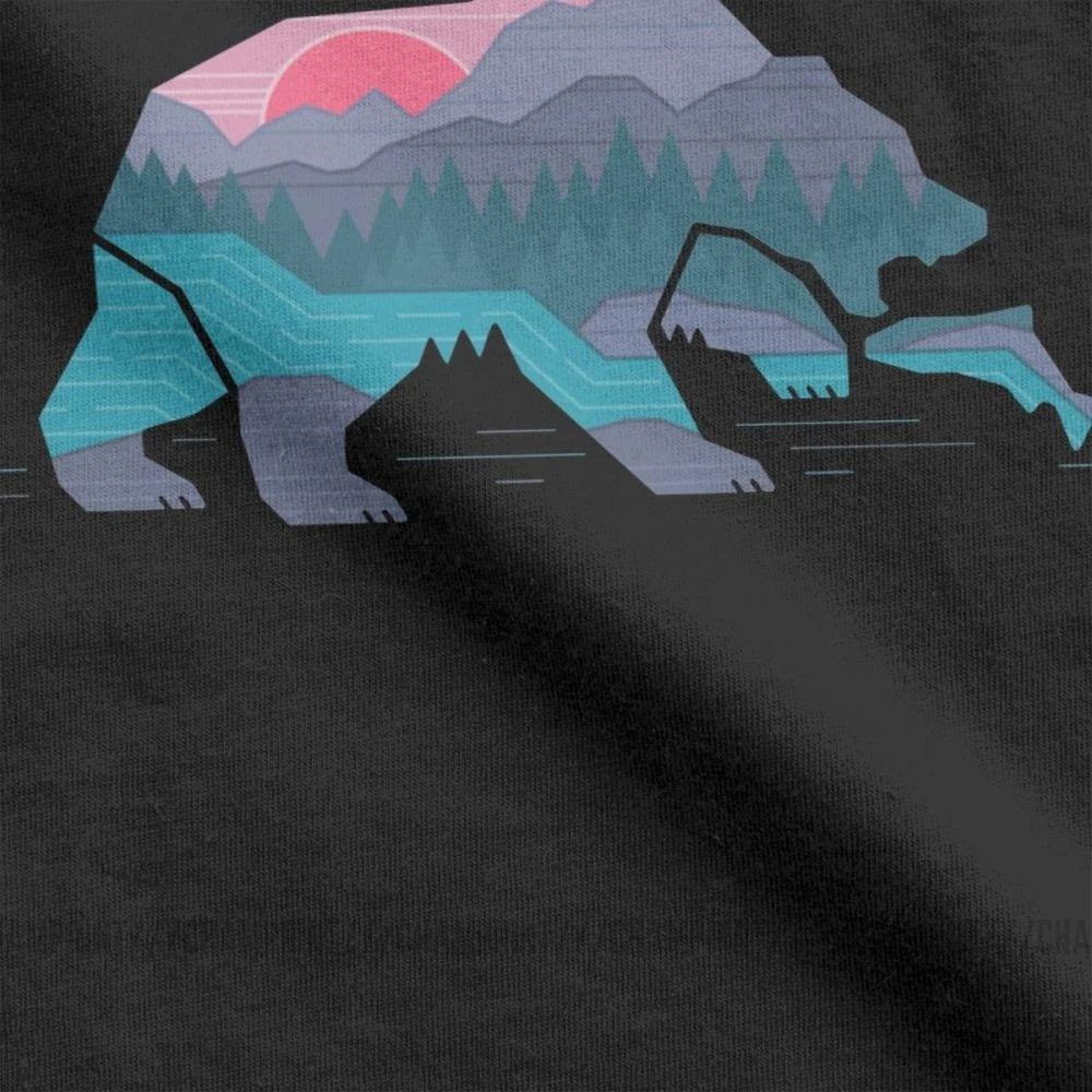 Забавные футболки с рисунком медведя для мужчин; одежда для рыбалки с природой, дикой природой, рекой, горами; 4XL 5XL 6XL; футболки из хлопка с круглым вырезом