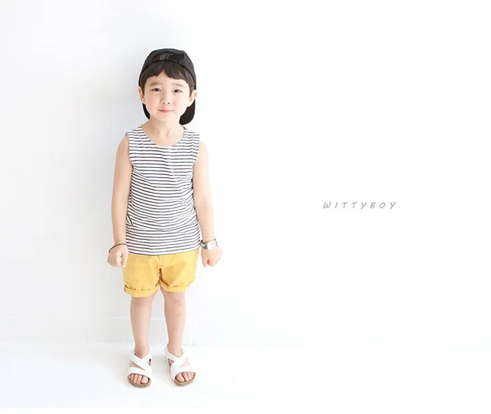Новинка года; детская одежда из Южной Кореи; летний хлопковый жилет для мальчиков и девочек