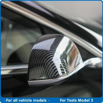 

Model3 Car Side Mirror Cover For Tesla Model 3 Mirror Cover ABS Carbon Fibre For Tesla Model Three 2017-2020 Car Accessories