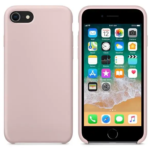 Жидкий силиконовый чехол Keepever для iPhone 6, 6s, 7, 8 Plus, чехол для телефона apple X, XS, Max, XR, X, 5, 5C, SE, оболочка, Капа - Цвет: Sand pink