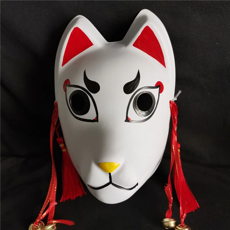 4 Types Anime Demon Slayer: Kimetsu no Yaiba Kamado Tanjirou Cosplay Mask Makomo Mask Sabito Mask PVC Fox Mask Handmade