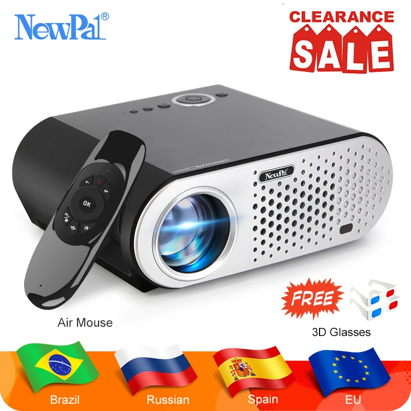 Newpal GP90 UP мини проектор 3200 люмен Android WiFi видео 1 2 5 м поддержка Full HD 1080P HDMI/USB/AV/VGA|lcd