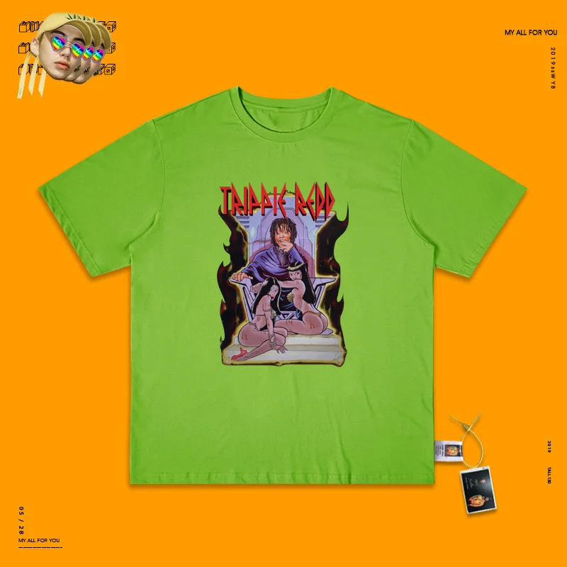 Красивый тренд Trippy Redd. Верхняя одежда без подкладки с короткими рукавами и изображением героев мультфильмов для школьниц Sen в стиле хип-хоп - Цвет: Mint Green