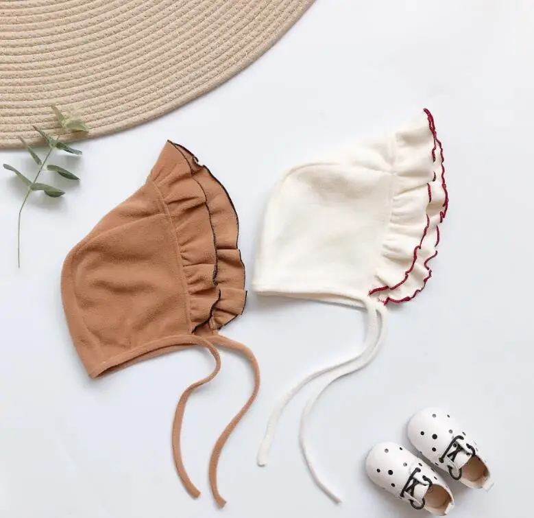 new baby girls ruffles thicken romper with hat cotton fashion autumn winter full sleeve babys jumpsuit 6-24 month HJ94