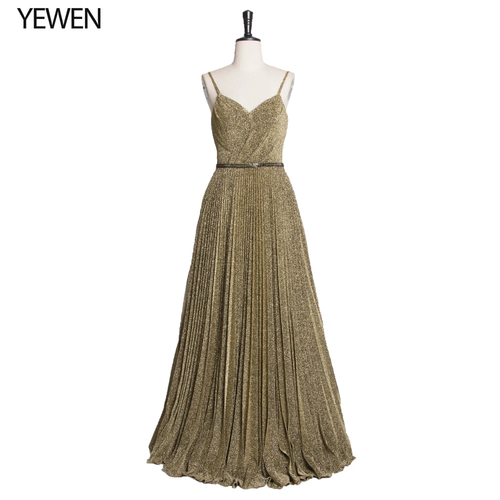 

Prom Dresses Pleated 2019 Sexy V-neck Sequined Backless Light Green Long Formal Party Gowns Cheap Prom Long Elegant