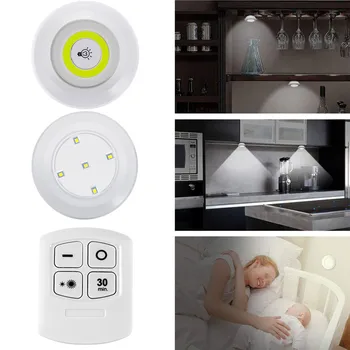 

Dimmable Wireless Remote Control Under Cabinet Lighting Battery Operated Closet Light Stick-on Night Light with Timing Function