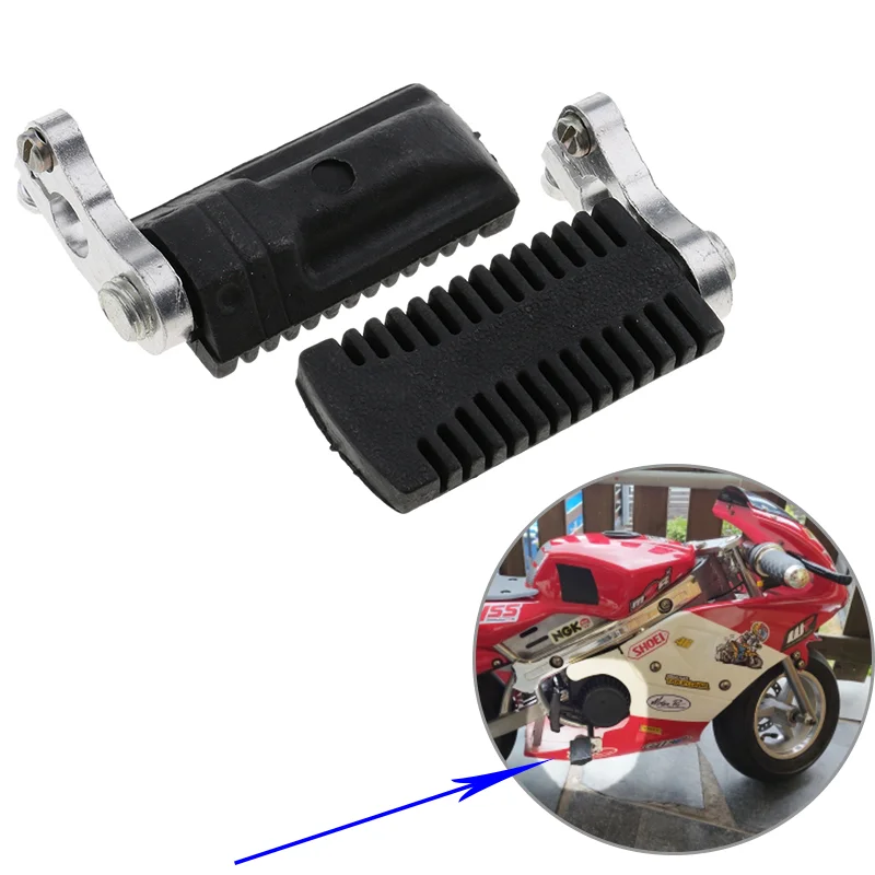 Motorcycle Rear Foot Pegs Rests Pedals Footpegs For 47cc 49cc Mini Pocket Bike Motorcycle Metal Pedal Pads 1 Pair