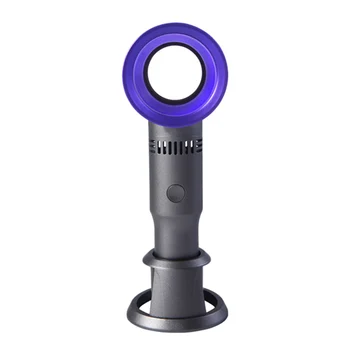 

Usb Rechargeable Detachable Base Portable Fan Three Gears Mini Handheld Leafless Fan Desktop/Desktop Air Cooler With Led Ligth D