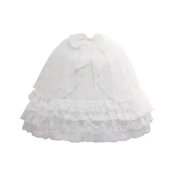 

Women Tiered Ruffled Floral Lace 3 Hoops Petticoat Crinoline Skirt Layered Big Bowknot Sweet Lolita Underskirt Half Slip
