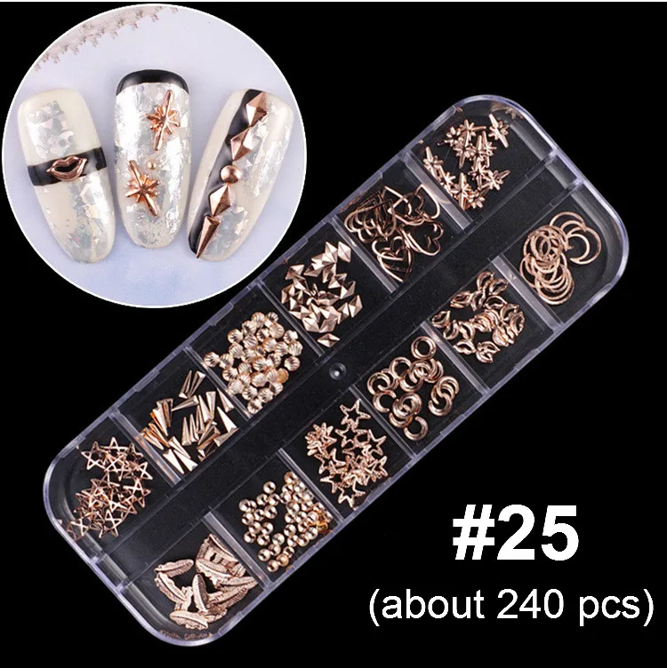 Mixed Colorful Rhinestones For Nails Crystal Stones Gems Manicure Accessories Studs 27 Models Diamonds 3D Nail Art Decorations - Цвет: 25