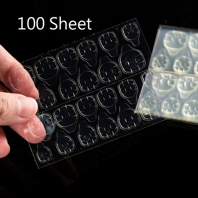 Fake Nails Tips Transparent Double-Side False Adhesive Tapes Stickers Press on Fake Nail Tips Extension Stick Tools