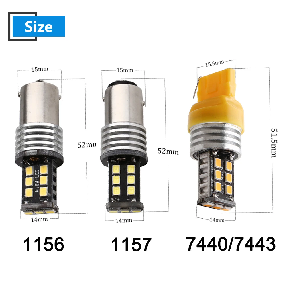4X Canbus 12 V-24 V 2835 15SMD P21W 1156 1157 7440 7443 Светодиодные лампы резервного копирования хвост индикатор сигнала поворота Стоп-сигнал светильник белого цвета-красный, желтый