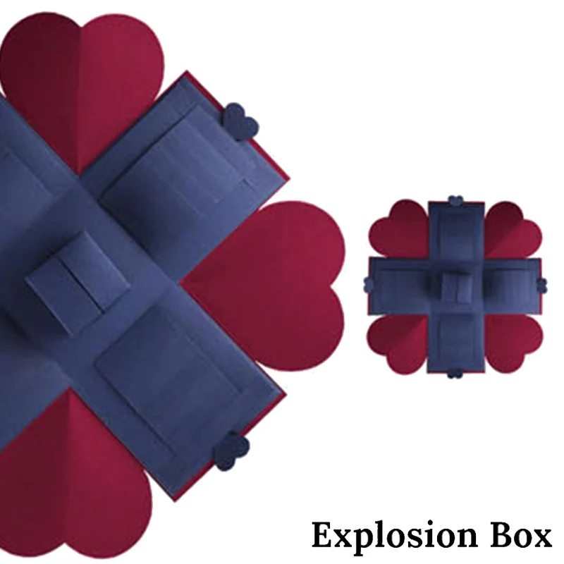 4-sided blue red 18 цветов, вечерние подарочные коробки для скрапбукинга на юбилей, DIY фотоальбом, рождественский подарок, дропшиппинг - Цвет: 4-sided blue red