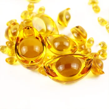 

Feng Shui Chinese Yellow Crystal Glass Gold Ingots Paperweight Lucky Family Fashion Gift Home Decoration