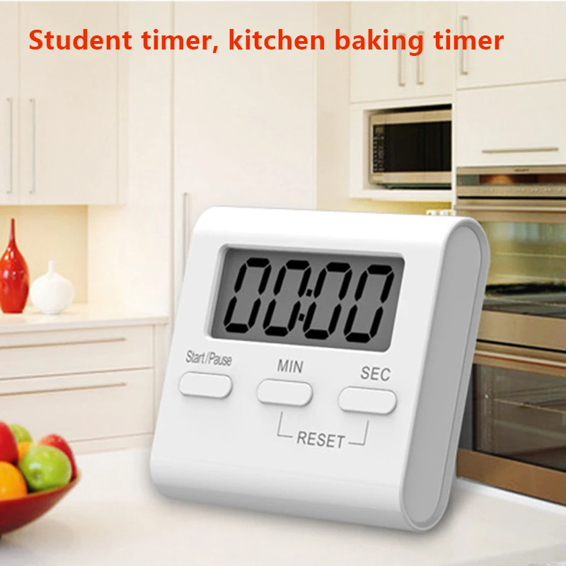 Digital Timer ABS Mini Alarm Durable Cooking Timer Cooking Alarm AAA White Magnet Consumer Electronics Kitchen Accessories
