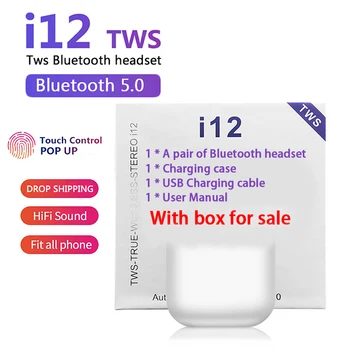 

TWS i12 Wireless Earphone 5.0 Touch Bluetooth Earphone Earbuds With Mic Charging Box Sport Headset Fit all phones pk i9s tws