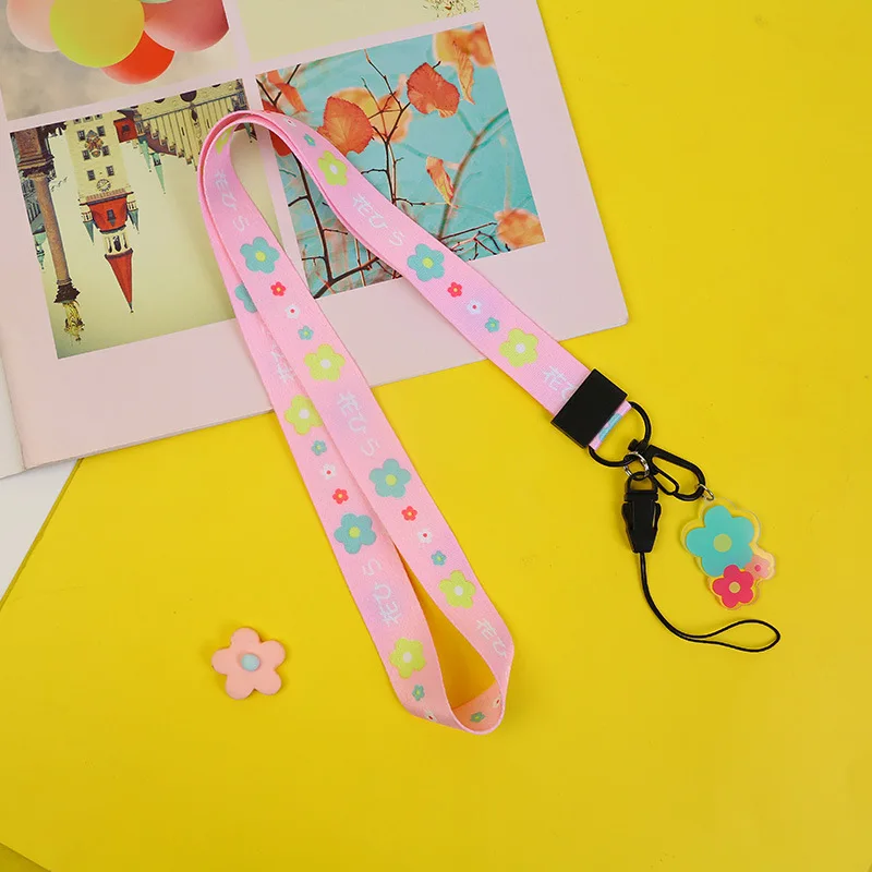 Мультфильм DIY телефон висячая веревка ID держатель для карт милые девушки студента Портативный чехол для карт милый женский брелок для карт - Цвет: long rope 11