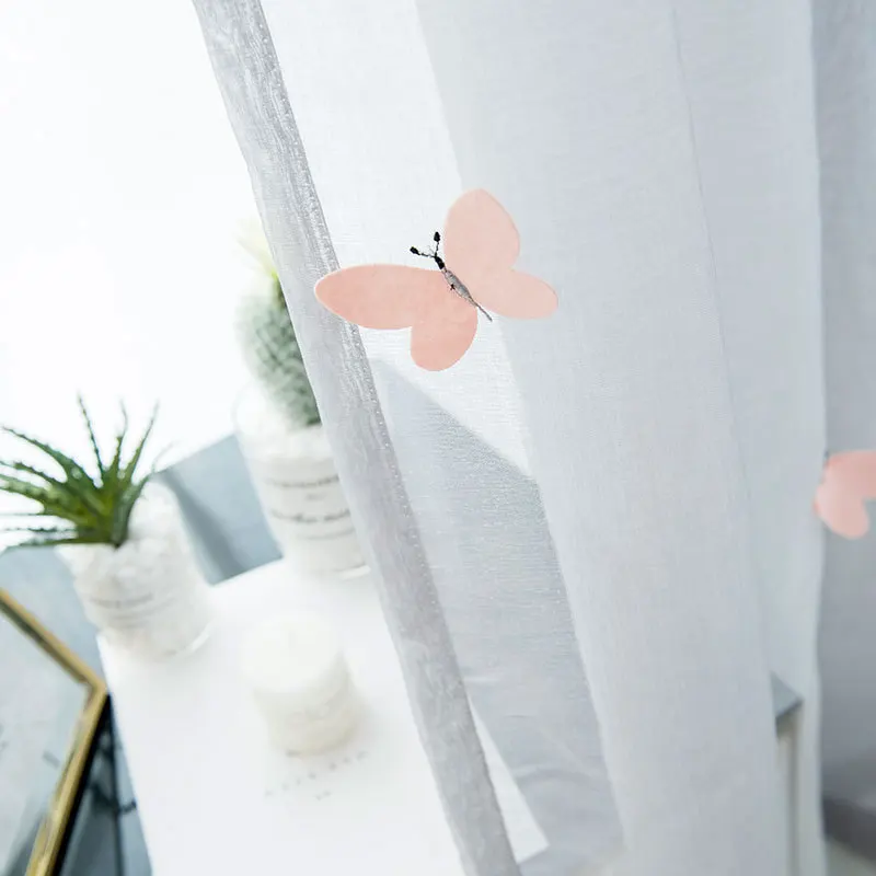 Новые трехмерные бабочки специальные тюлевые шторы с вышивкой для девочек детская спальня окно экран прозрачная гостиная