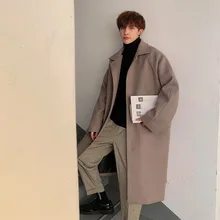 Новинка года; сезон осень-зима; Корейская версия; плотный длинный абзац; Повседневная Свободная вышивка; шерстяной Тренч