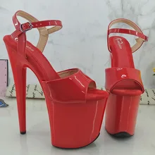 Leecabe/красная обувь на платформе 8 дюймов; пикантная обувь для танцев на шесте на высоком каблуке 20 см