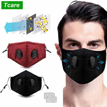 

Tcare Double Valve PM2.5 Mouth Mask With 2 Replaceable Filters Mask Anti Dust Anti Pollution Protective Breathable Face Mask