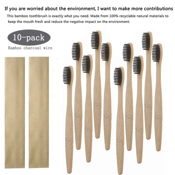 

Bamboo Toothbrush with Paper Eco Friendly 10-Pack Soft Bristles Toothbrush Natural wooden and Eco-Friendly BPA Free Bristles
