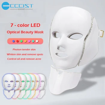 

CCCIST 7 Colors Light Beauty Photon LED Facial Mask Therapy Skin Care Rejuvenation Wrinkle Acne Removal Face Neck Beauty Spa