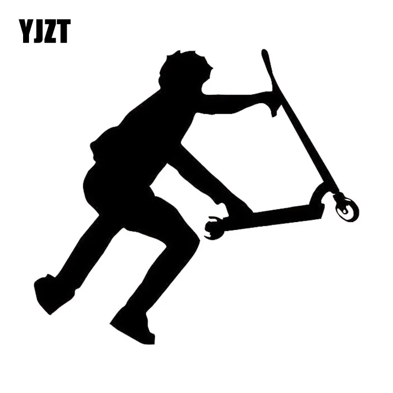 YJZT 16.9CM*14.8CM Stunt Scooter Car Decorative Stickers Decals Classic