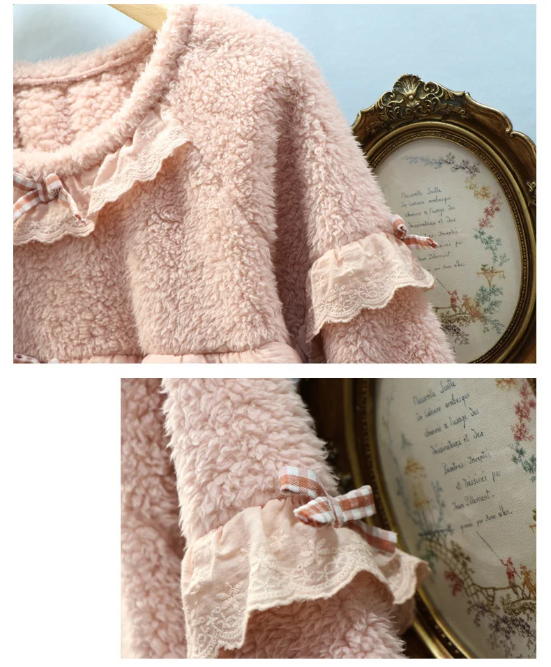 IZICFLY осень зима стиль толстые розовые пижамы наборы полная ночная рубашка женская пижама теплая Домашняя одежда комплект одежды для сна с брюками