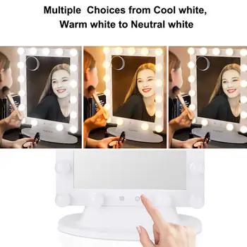 

Clearance SALE Illuminated Mirror LED Large Makeup Mirror Light Dimme Desktop Mirror Cosmetic Vanity With Magnifying Mirror