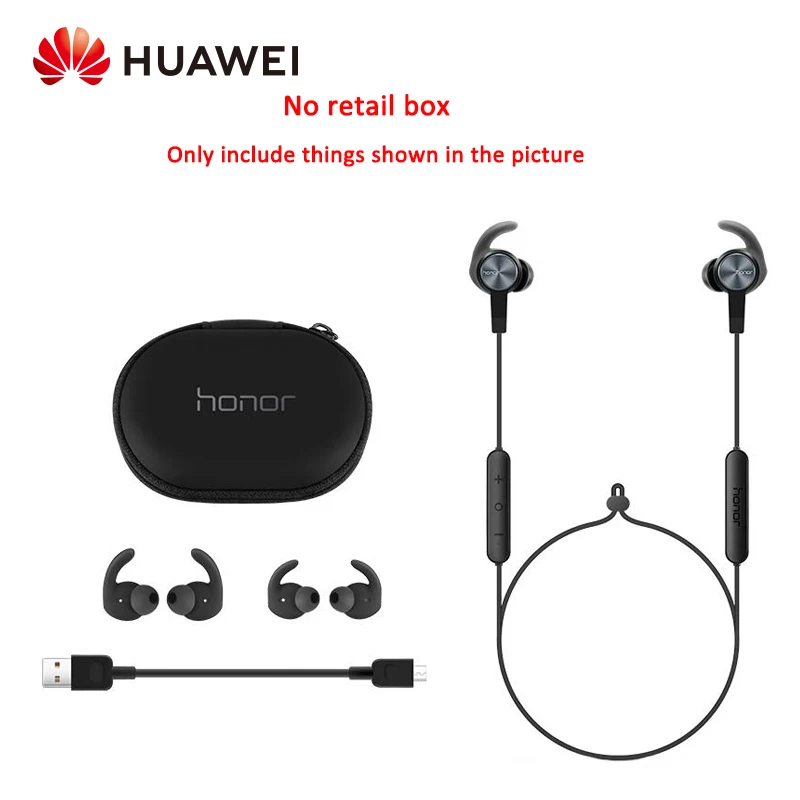 Huawei Honor AM61 xSport беспроводные Bluetooth наушники IPX5 Водонепроницаемый Магнитный дизайн для iOS и Android - Цвет: black no box