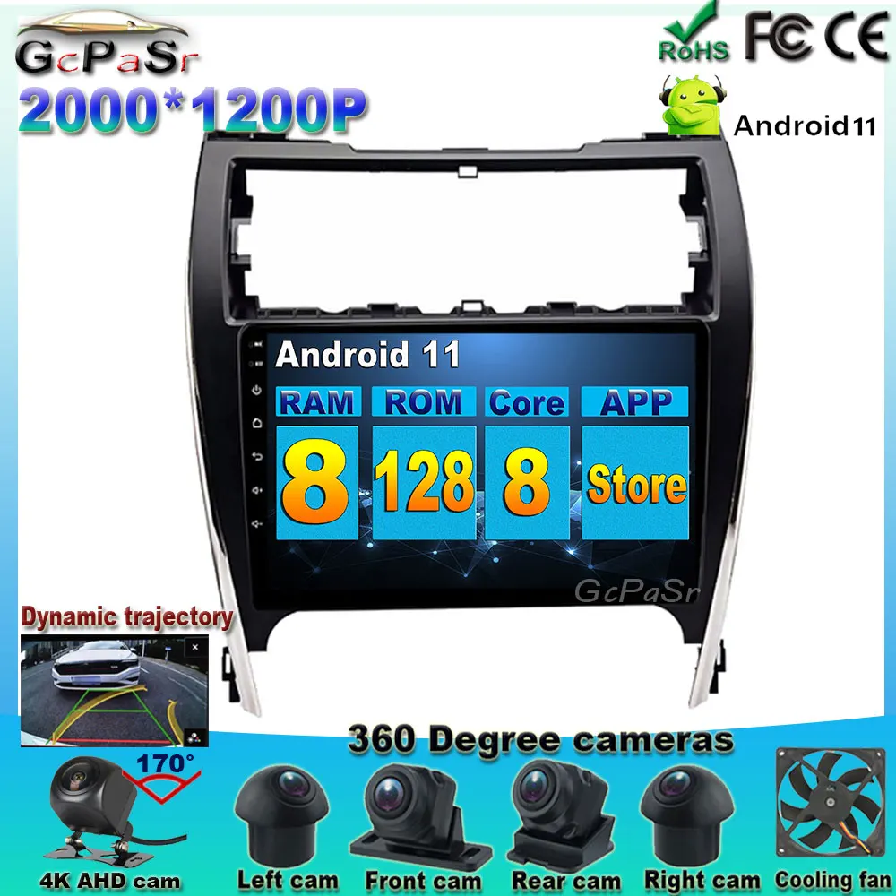 1280*720 IPS экран Android 11 для Toyota Camry GPS 2012 2013 2014 автомобильное радио мультимедийная