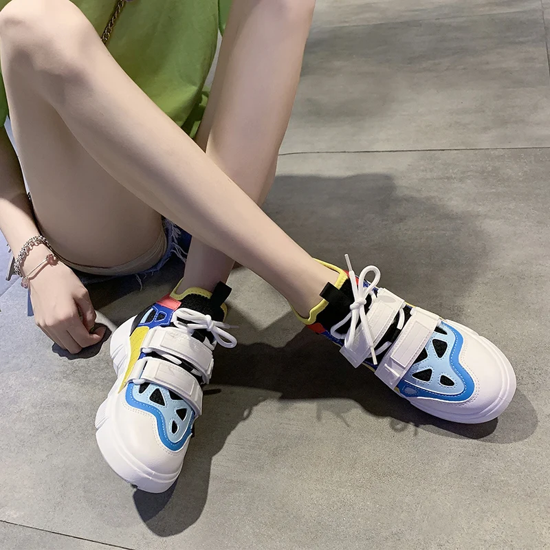 New Style Mesh Sneakers Breathable Tennis Shoes for Woman Thick Bottom Sport Shoe Athletic Trainers Zapatillas Hombre Deportiva
