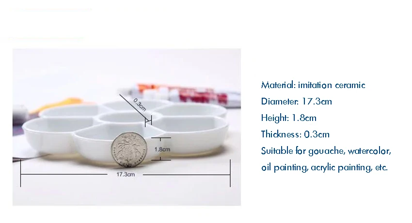 7-сетка сливы Краски палитра лоток имитация Керамика для акрил, масло акварель гуашь ремесла Сделай Сам арт Краски ing, белый