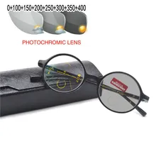 Европейские и американские ретро металлические оправа для очков для чтения мужчин и женщин прогрессивные мульти-фокус очки для чтения UV400 FML