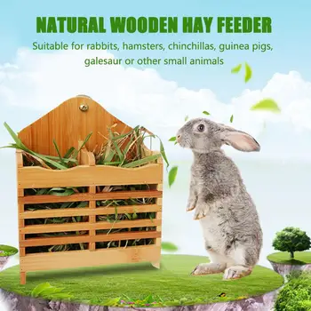 

Hay Manger Hay Feeder Rabbit Bamboo Grass Stand Food Bowl Guinea Pig Chinchilla Grass Holder Small Pet Supplies