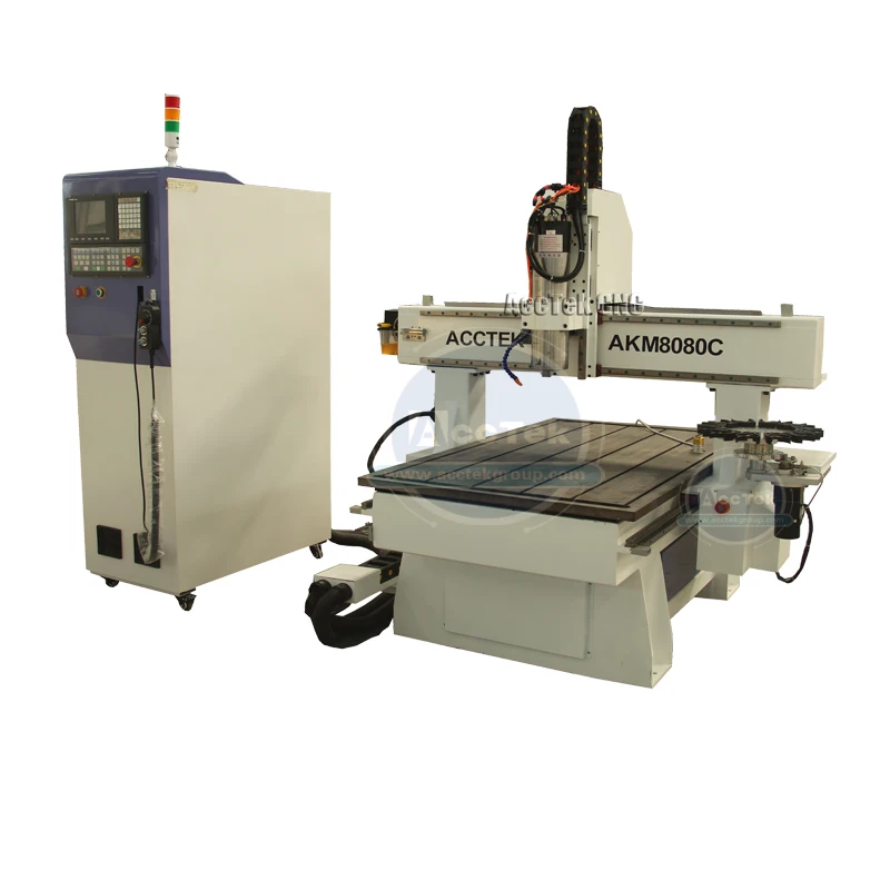 Heavy duty structure jinan AccTek 4th axis cnc router ATC 8080 moulding CNC machine | Инструменты