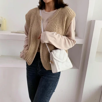 

Women Handbags Mini Handbags Fashion Ins Super Fire Messenger Bag Wallet Simple Style Messenger Bag Plush Women Mobile Phone Bag